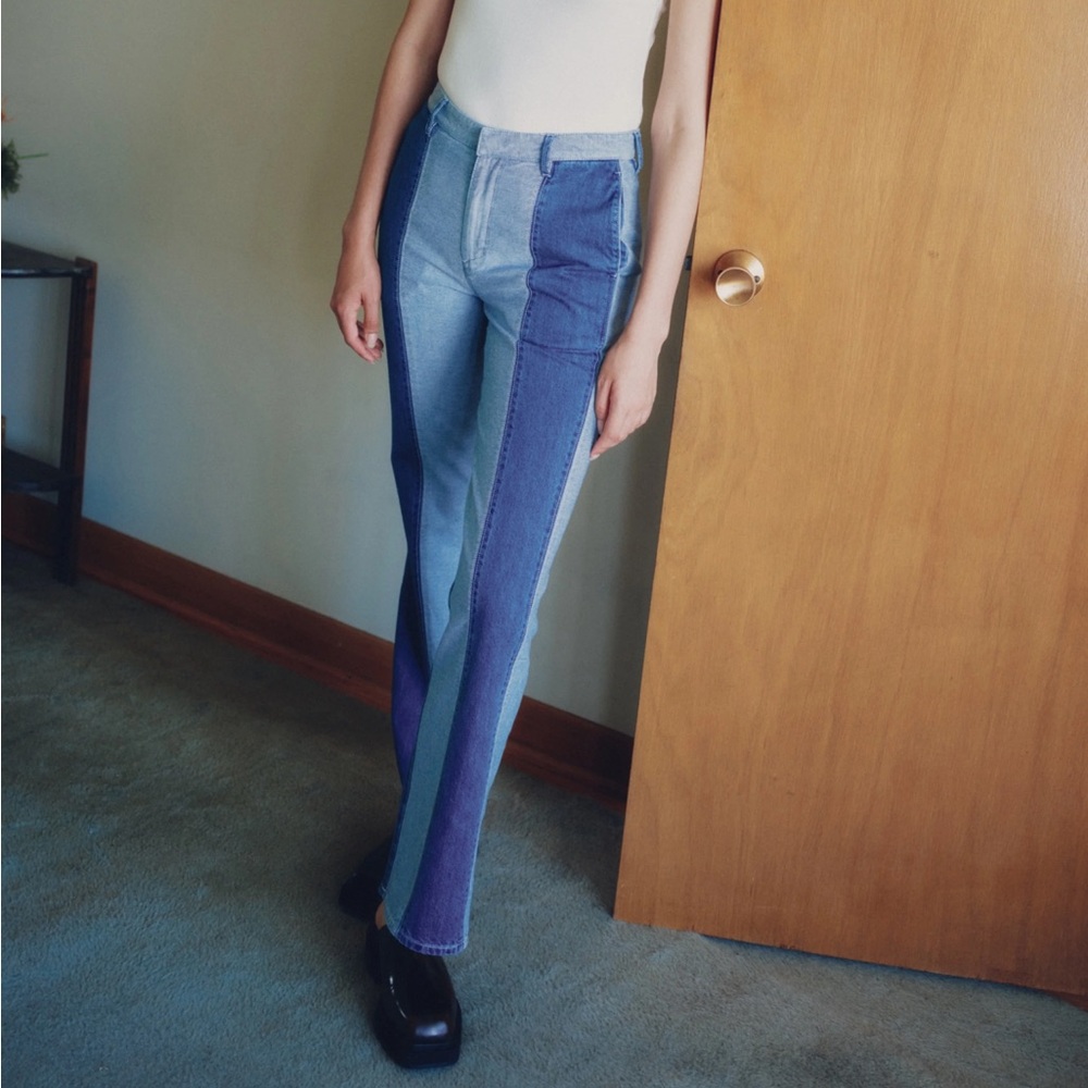 NWT KOTN Lido Jeans - 30 - Retro Two-Tone Blue Flare
